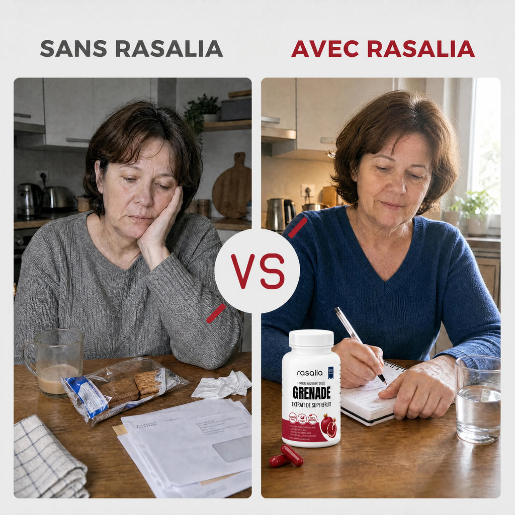 Avant et après une cure de grenade Rasalia