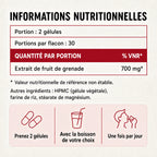 Informations nutritionnelles des gélules de grenade Rasalia